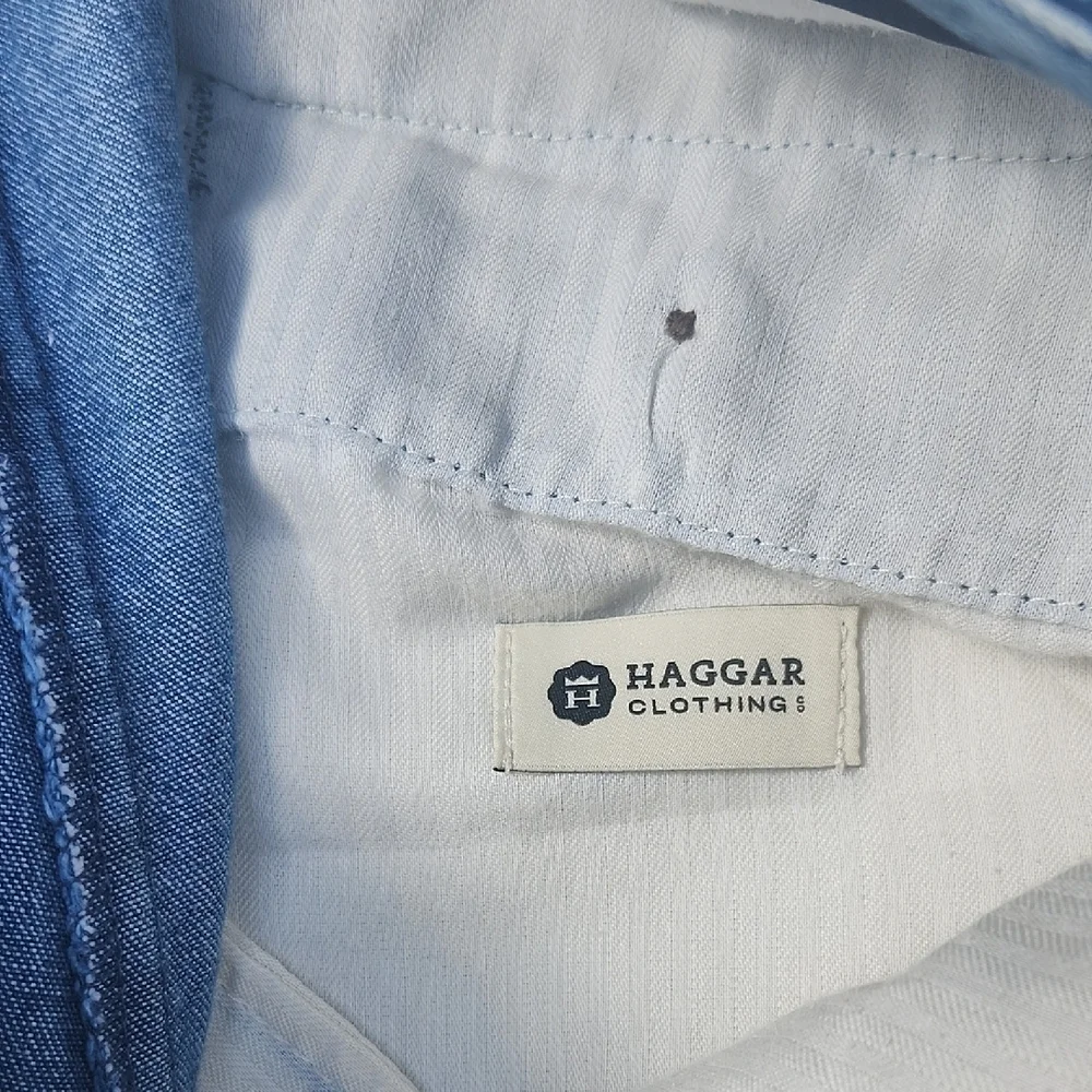 Haggar Blue Jean Vintage Shorts Relaxed Fit Pleated Front